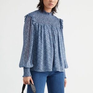 & Other Stories Smocked A-Line Blouse